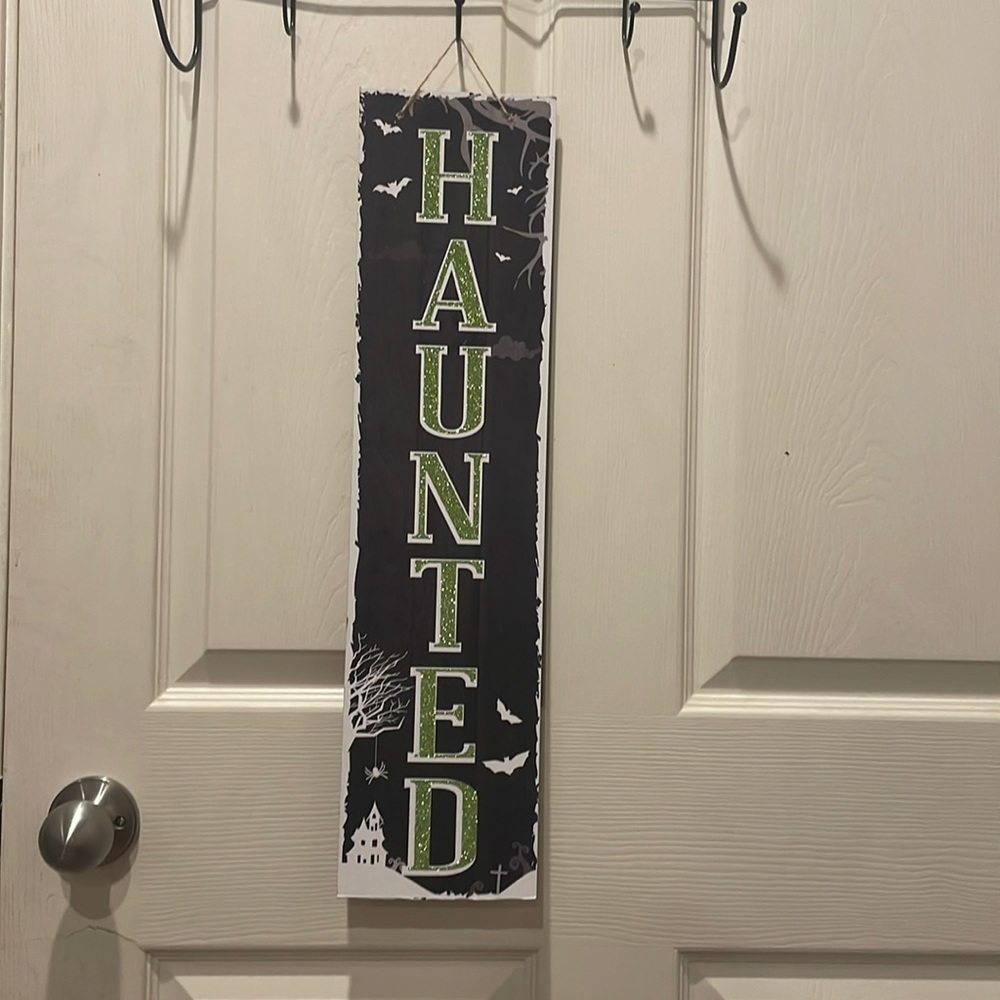 wooden halloween sign
